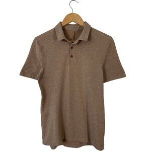 Lululemon Short Sleeve Evolution Polo Shirt Heathered Copper Brown men's Small